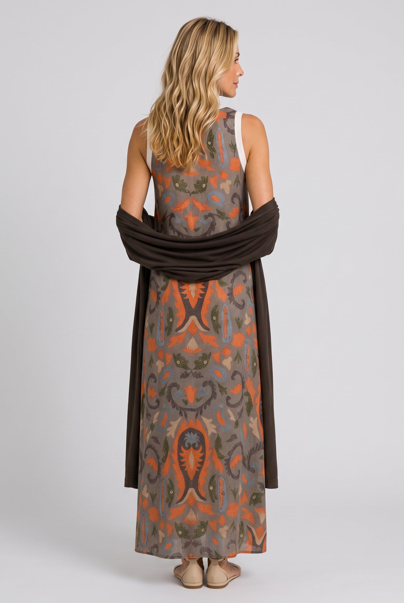 Yara | Maxi Dress with Matching Open Front Coat