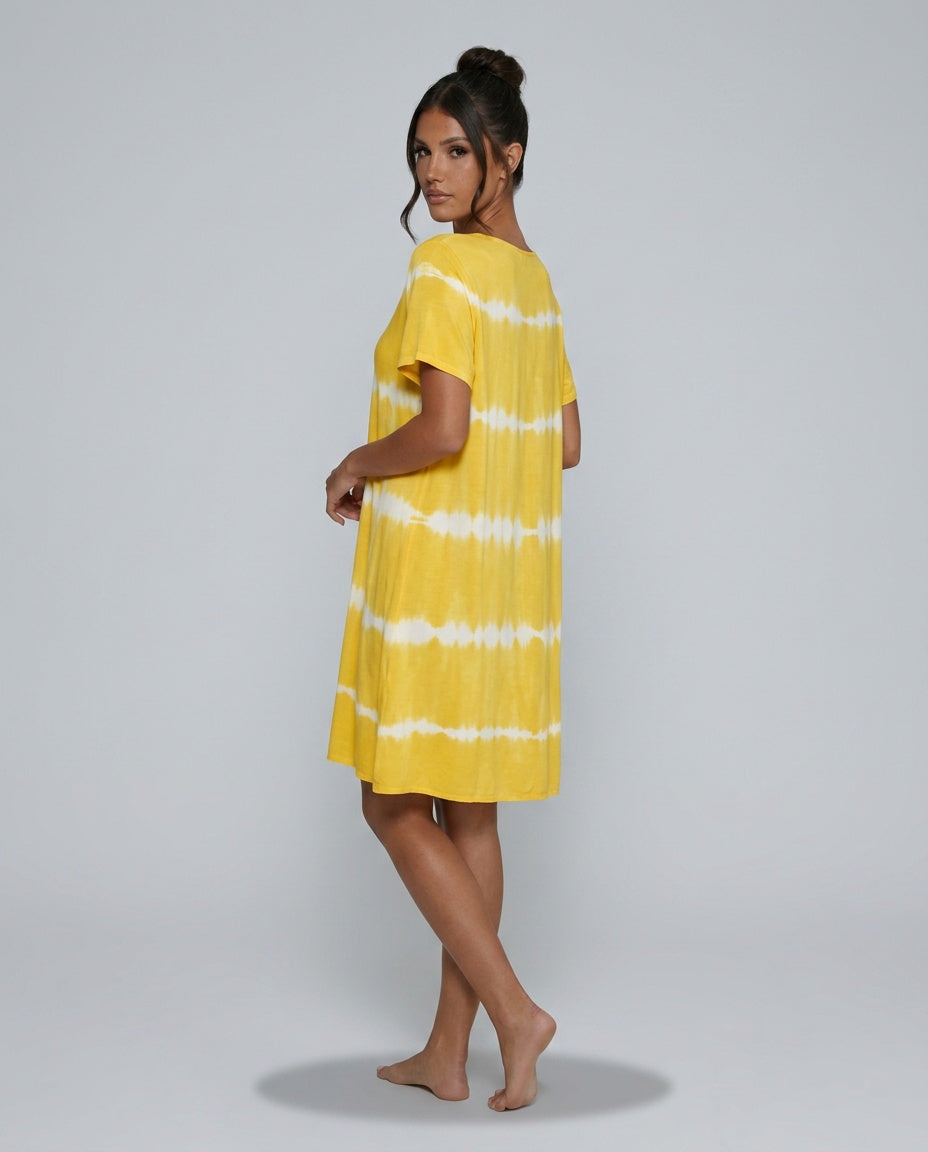 Leona | Short Sleeve Tie-Dye T-Shirt Dress