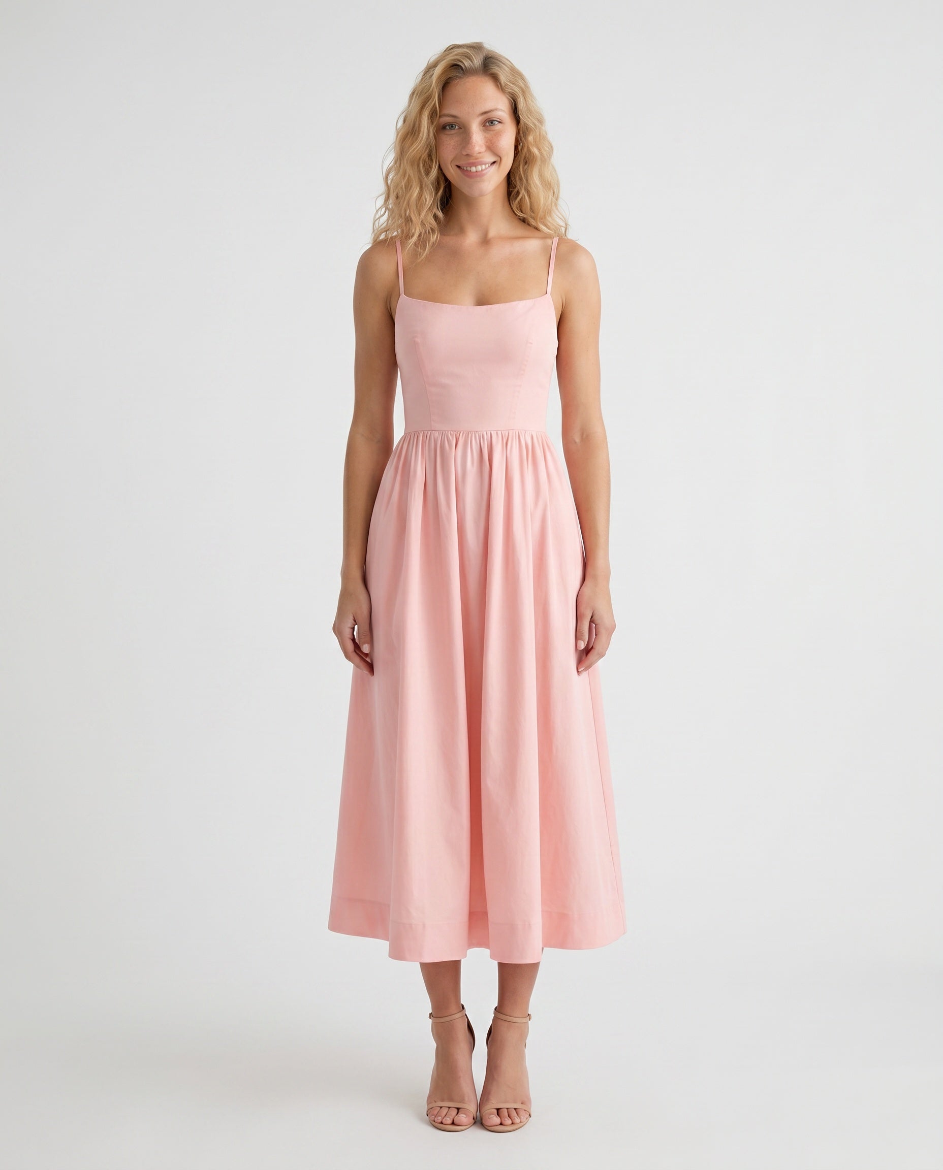 Layla | Spaghetti Strap Low Back Midi Dress