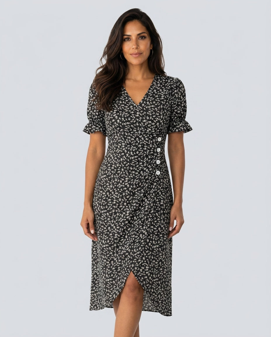 Savannah | Floral Print Midi Dress