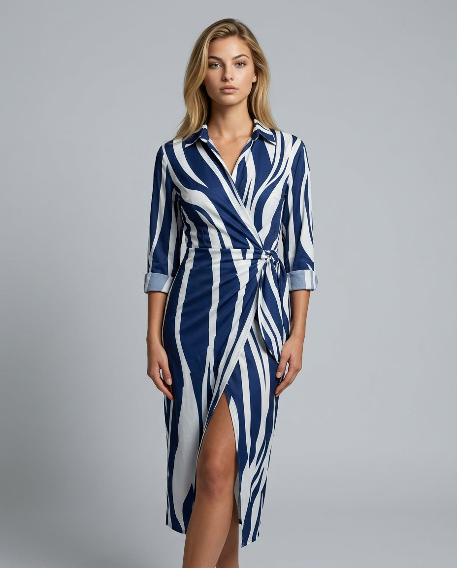 Esmee | Wrap Midi Dress in Print & Solid Colours