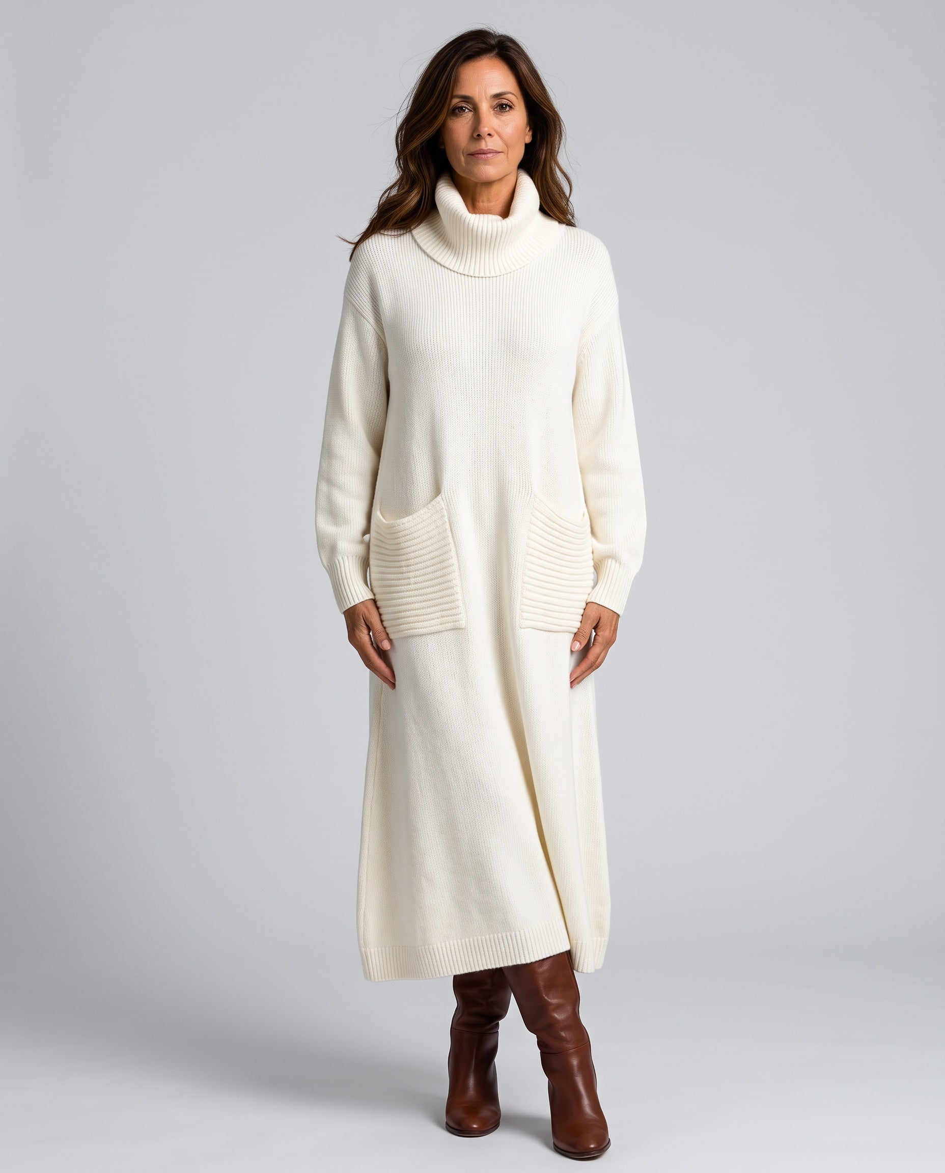 Vera | Knitted High Neck Maxi Dress