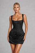 Chloe | Square Neck Ruched Mini Dress