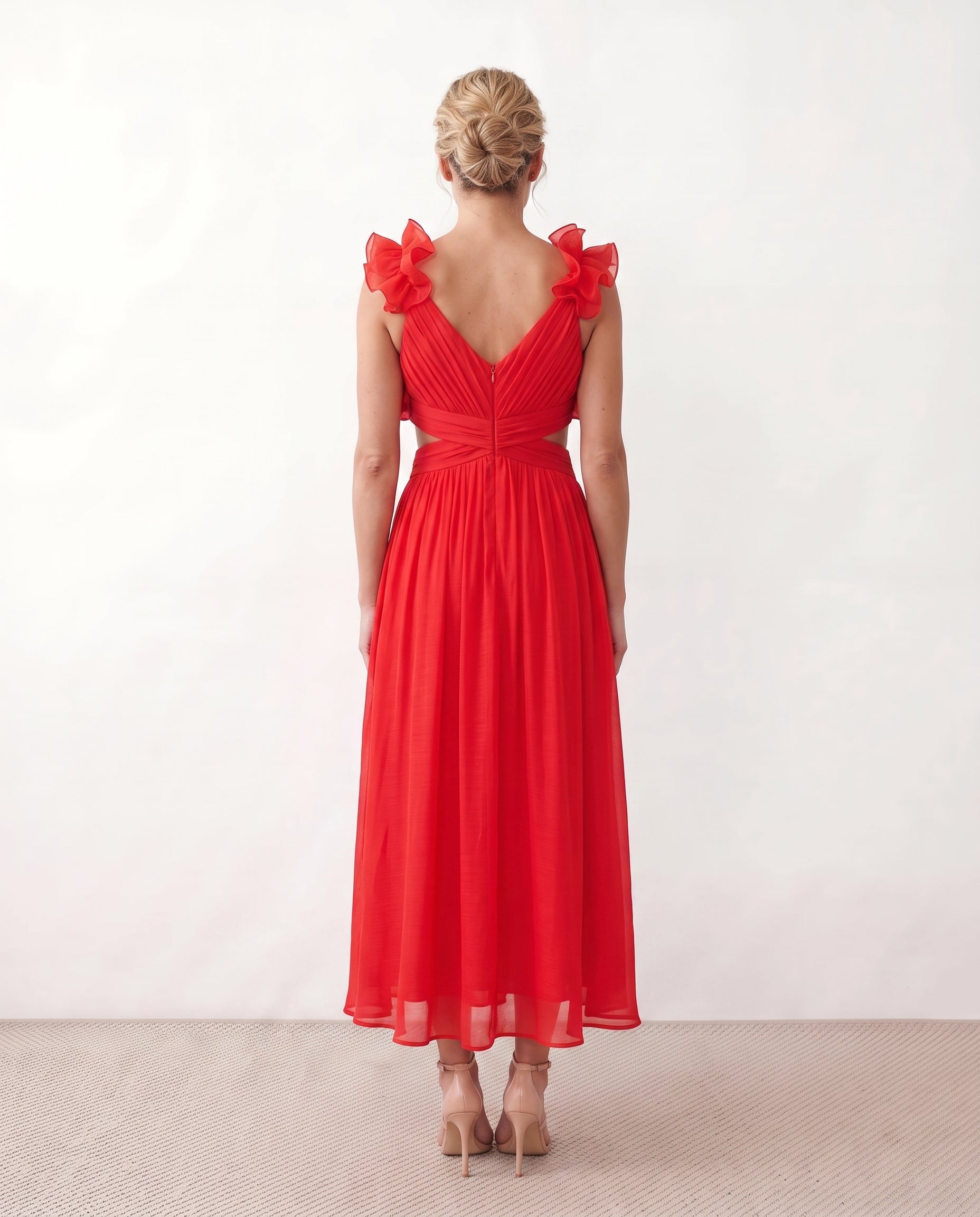 Giedre | Lace-Up A-Line Midi Dress