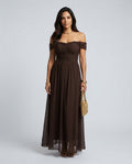 Elin | Off-Shoulder Chiffon Maxi Dress