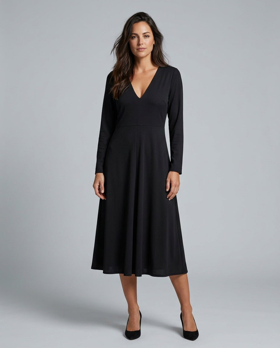 Roselle | Belted Pleated Midi Dress