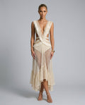 Tessa | Tassel Cut-Out Lace Midi Skirt Set