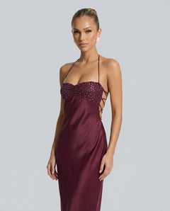 Nadia | Spaghetti Strap Sequin Slip Maxi Dress