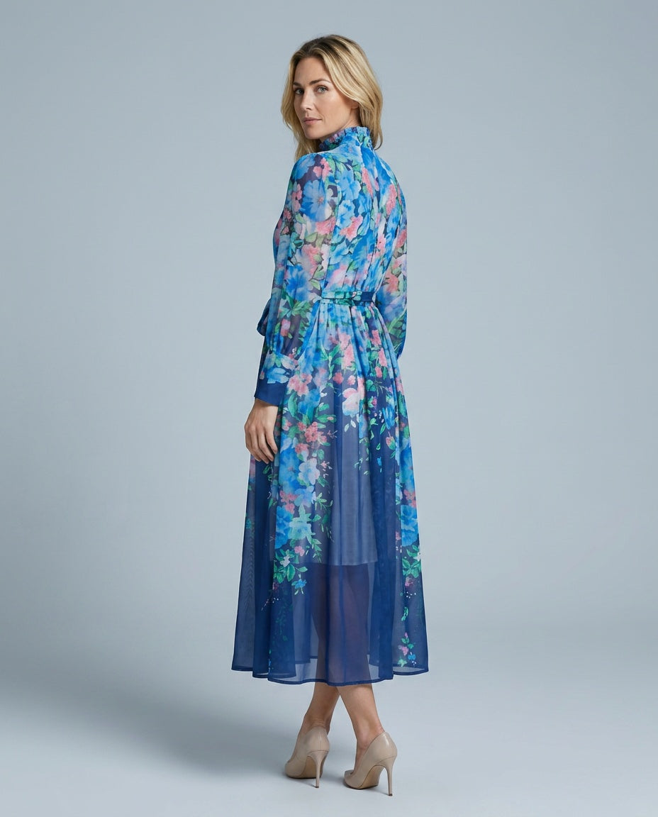 Cressida | Floral Sheer Long Sleeve Maxi Dress