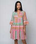 Darya | Patchwork Print Three-Quarter Sleeve Mini Dress