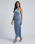 Priya | One-Shoulder A-Line Satin Maxi Dress