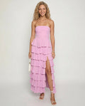 Kim | Strapless Ruffle Maxi Dress