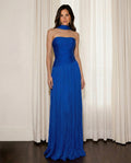 Vivienne | Off-Shoulder Pleated Chiffon Maxi Dress