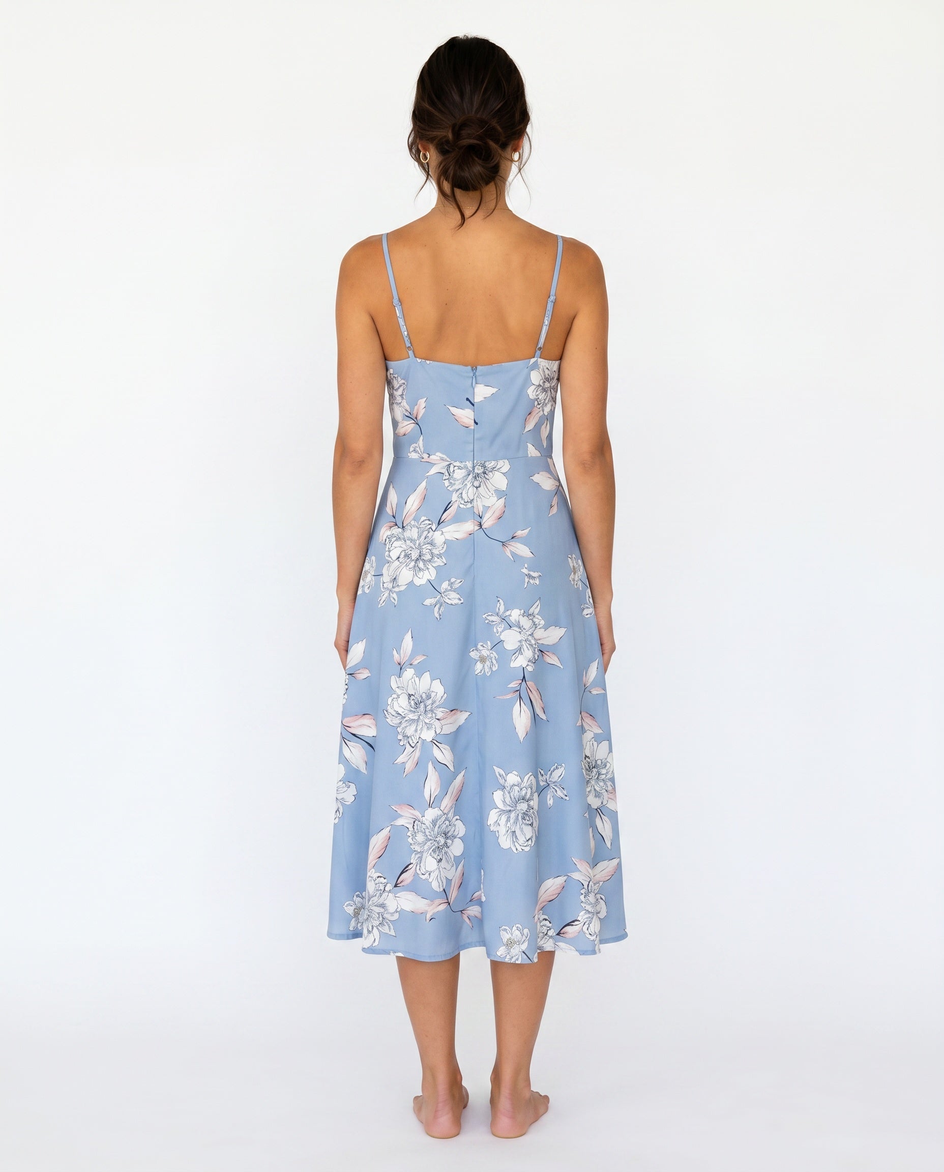 Xenia | Spaghetti Strap Floral Midi Dress