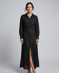 Verity | V-Neck Linen-Blend Maxi Dress