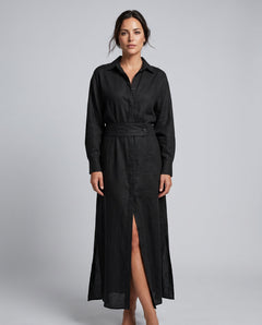 Verity | V-Neck Linen-Blend Maxi Dress