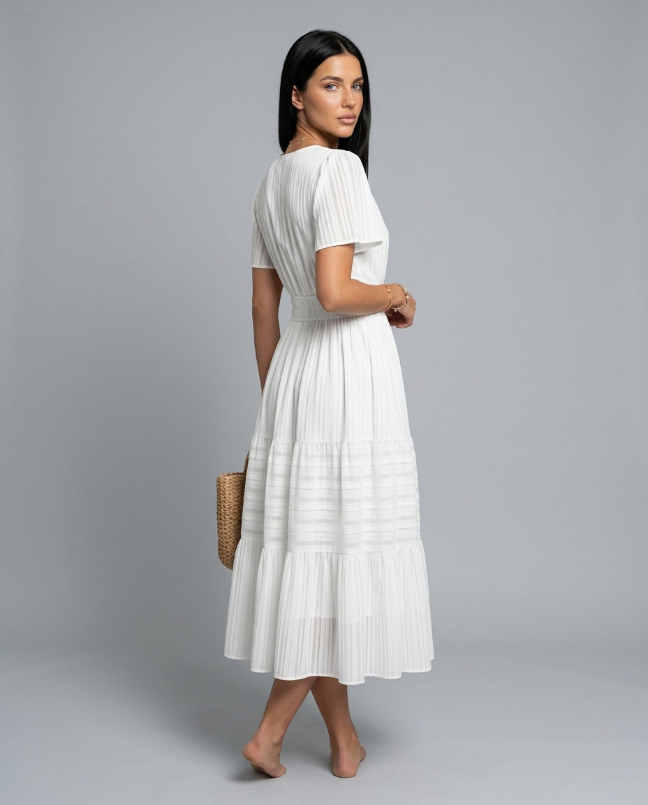 Leticia | Flowy Boho Garden Party Midi Dress