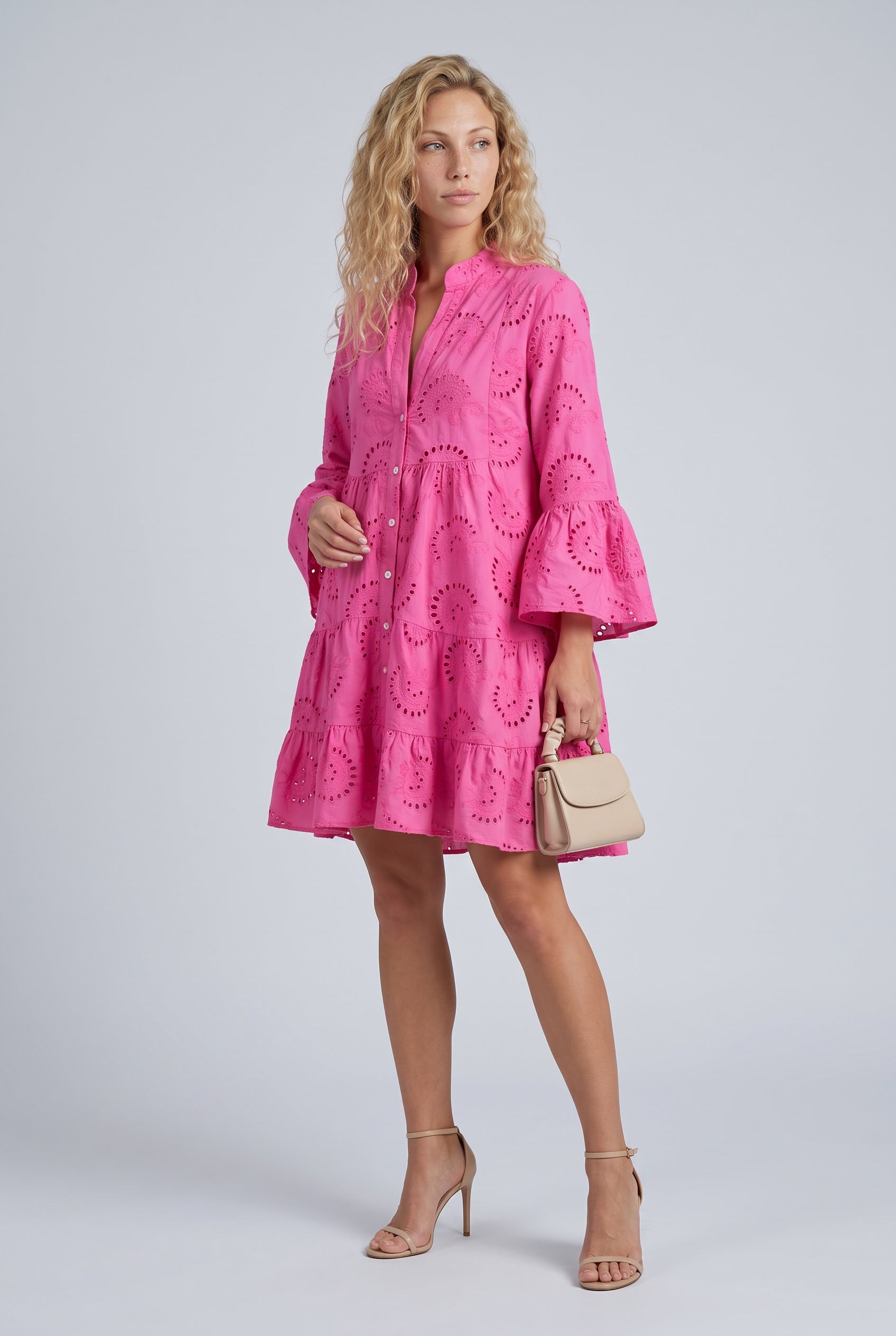 Edith | Embroidered Tiered Mini Dress