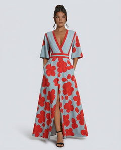 Maeve | Floral V-Neck Summer Maxi Dress