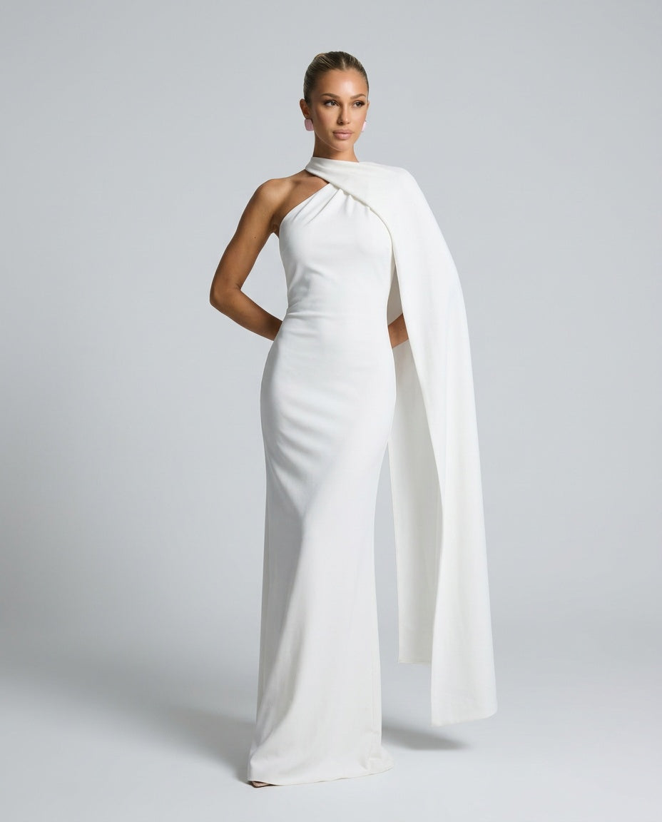 Celeste | Draped One-Shoulder Maxi Dress