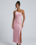 Reva | Open Back Satin Maxi Dress