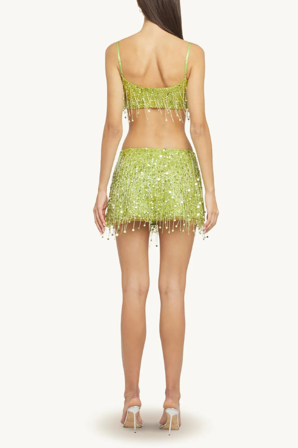 Lena | Sequin Tassel Slip Top & Mini Skirt Set