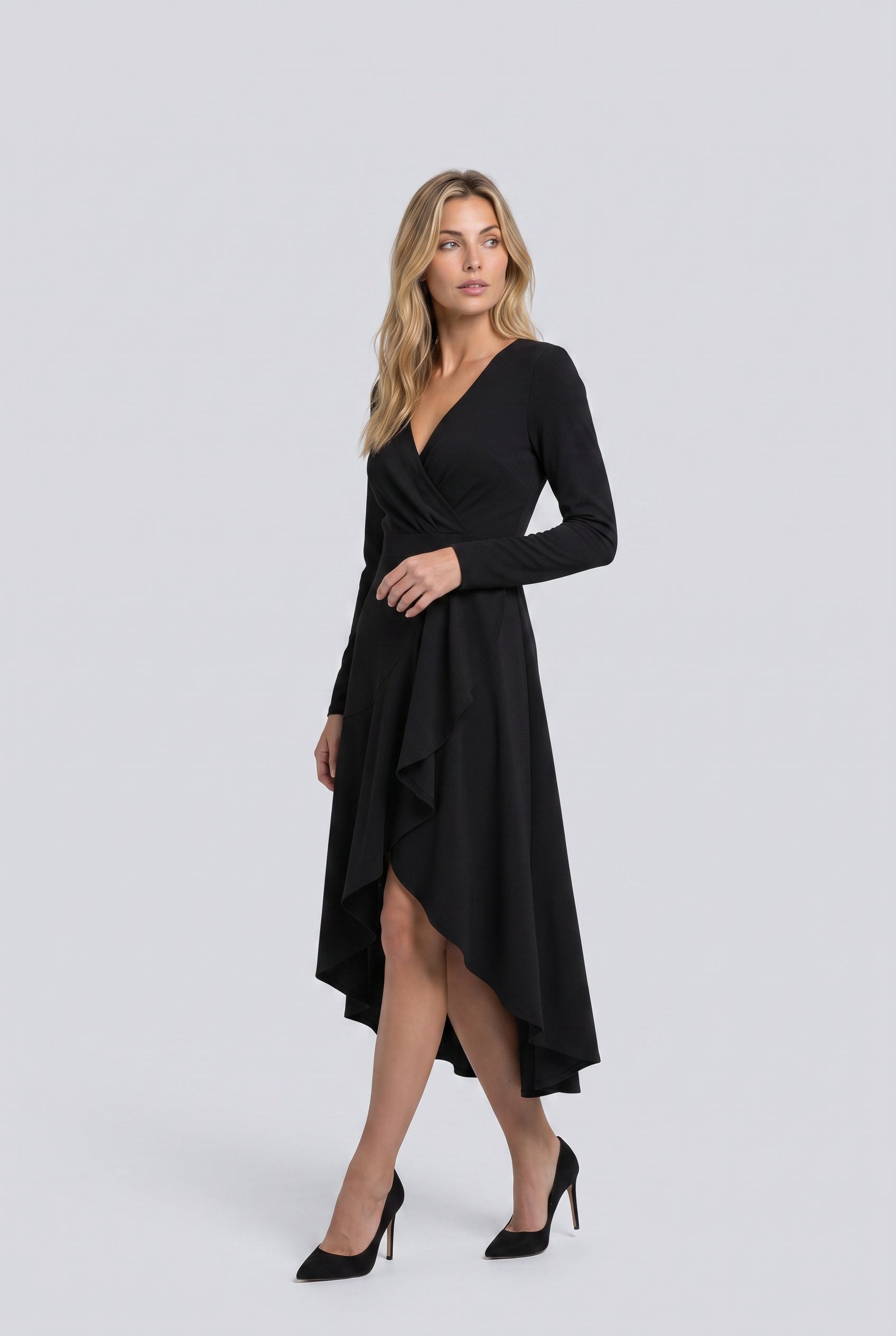 Scarlett | Long Sleeve Wrap Midi Dress