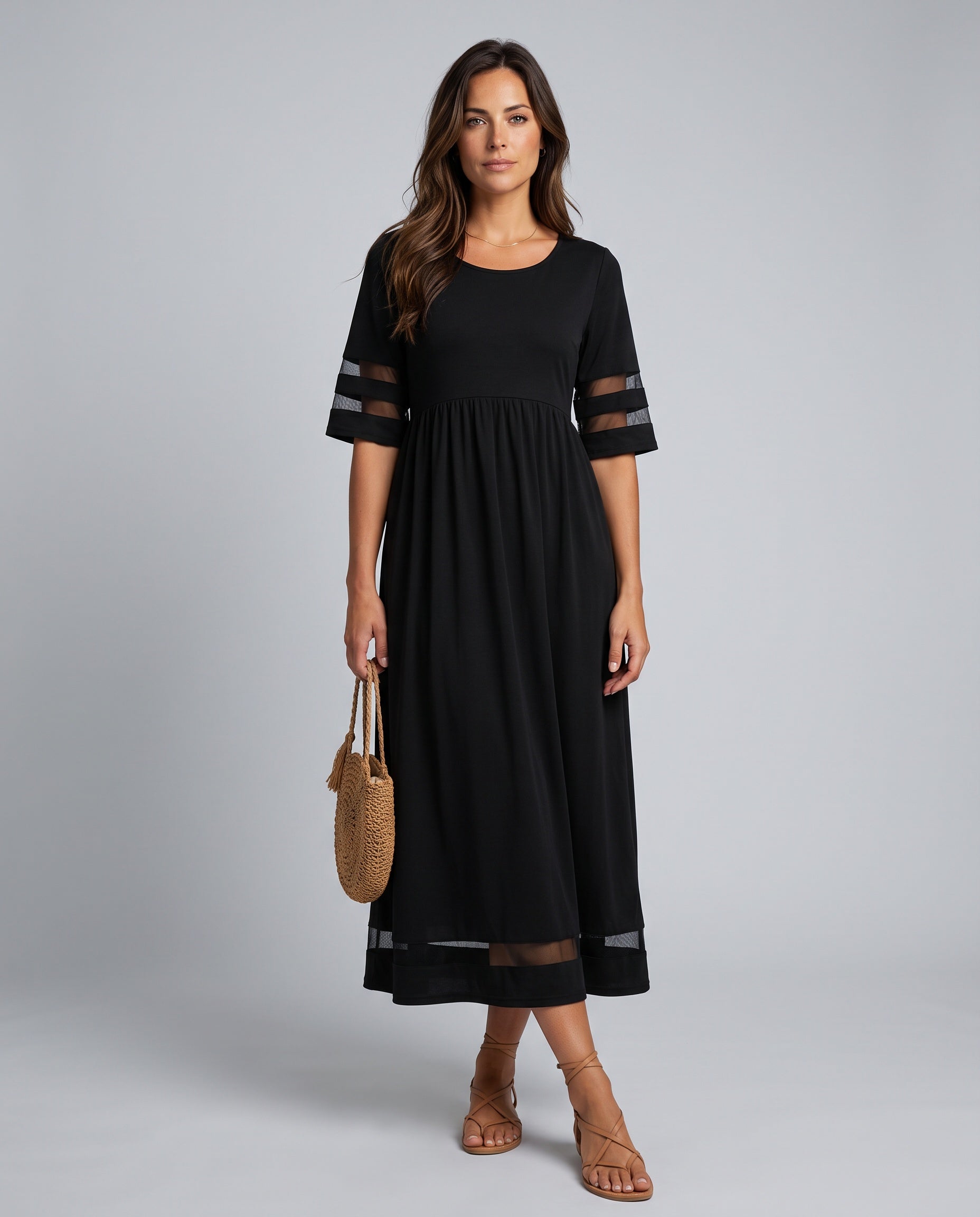 Talia | Round Neck Relaxed Maxi Dress