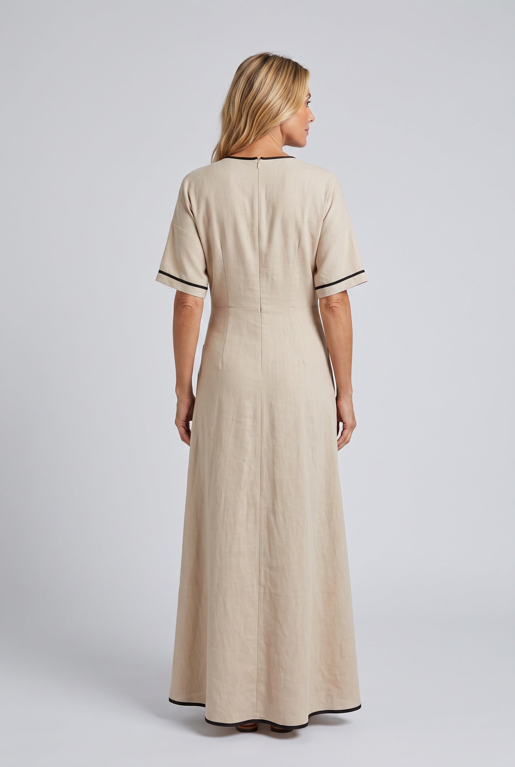 Lena | Twist Front V-Neck Maxi Dress