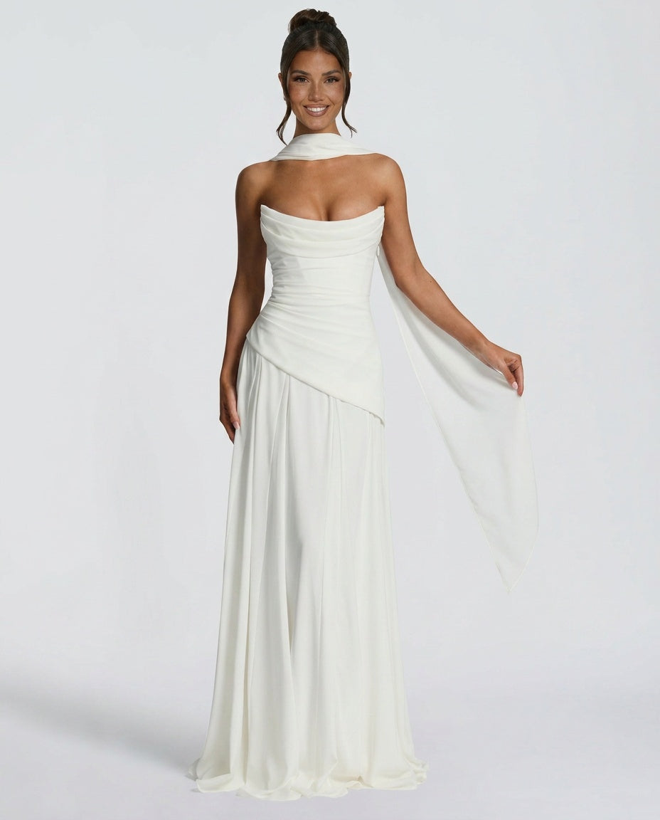 Mira | One-Shoulder Ruched Maxi Dress