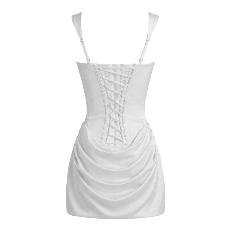Chloe | Square Neck Ruched Mini Dress