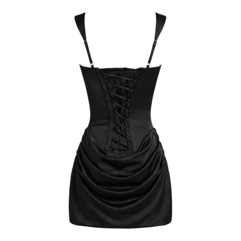 Chloe | Square Neck Ruched Mini Dress