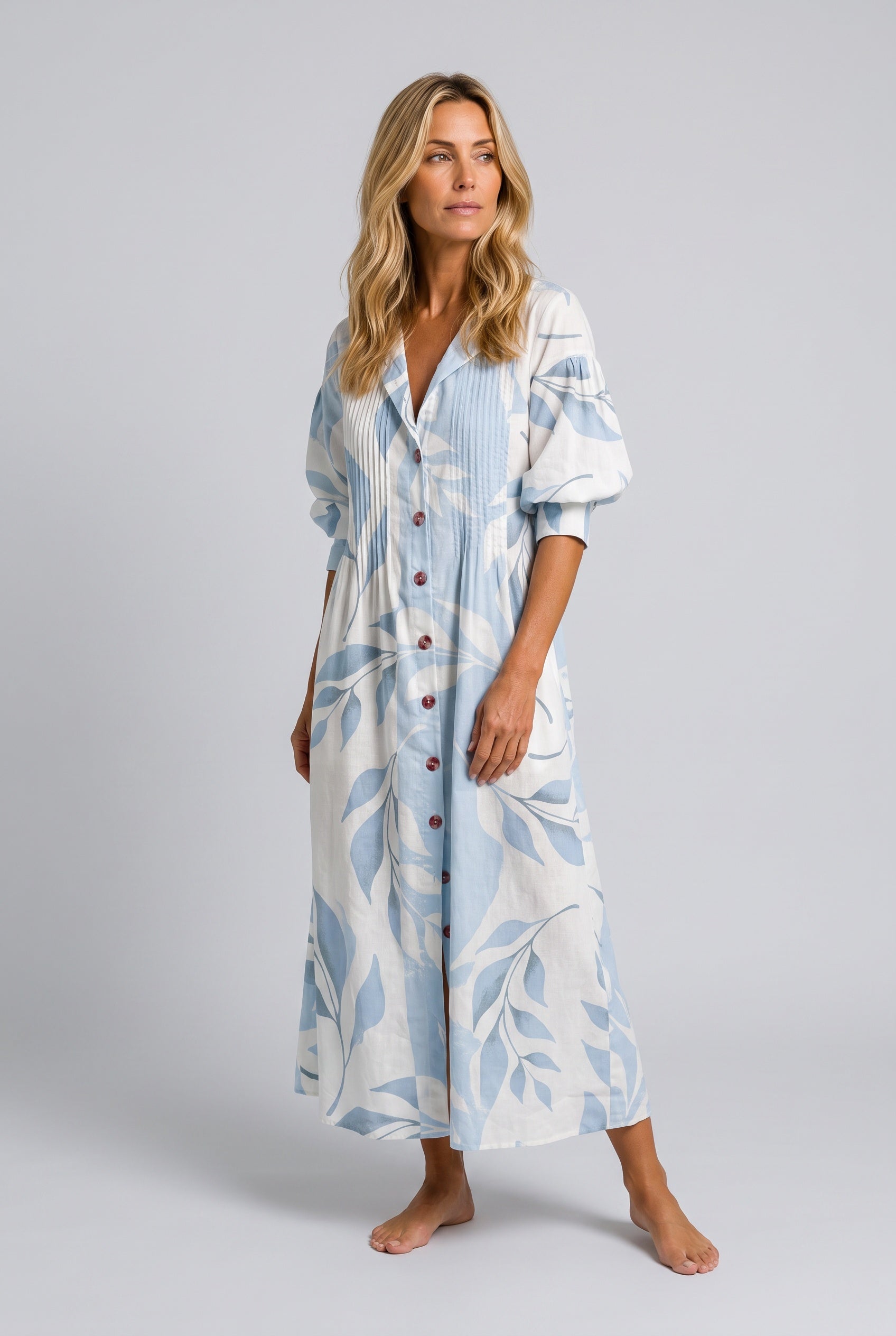 Anouk | Floral V-Neck Short Sleeve Maxi Dress