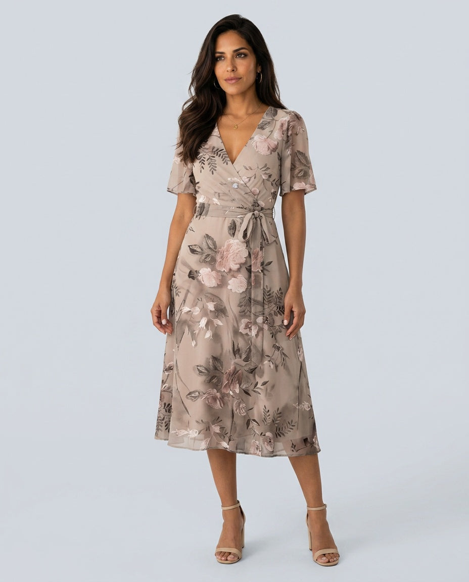 Bianca | Floral Print Midi Dress