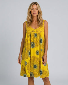 Stella | Relaxed Lace-Trim Printed Midi Dress