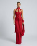 Una | Halter Neck Gathered Maxi Dress