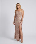 Nadia | Sequined Asymmetric Neck Maxi Dress