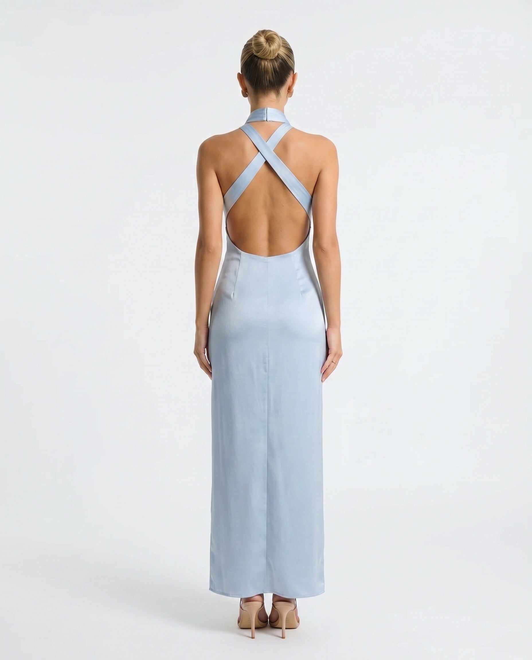 Leona | Cowl Neck Halter Maxi Dress
