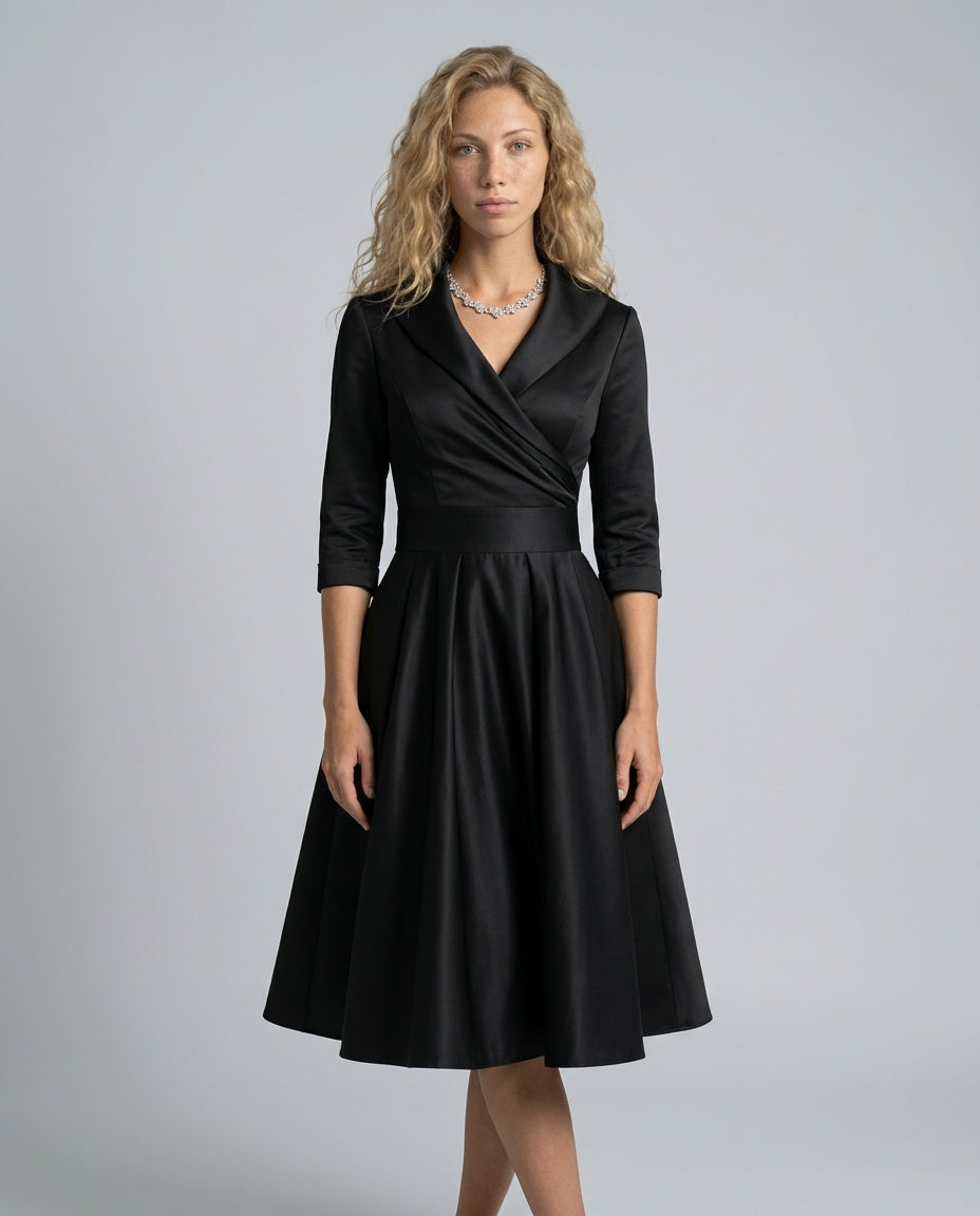 Faye | A-Line Midi with Lapel Detail