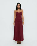 Marguerite | Halter Neck Polka Dot Maxi Dress