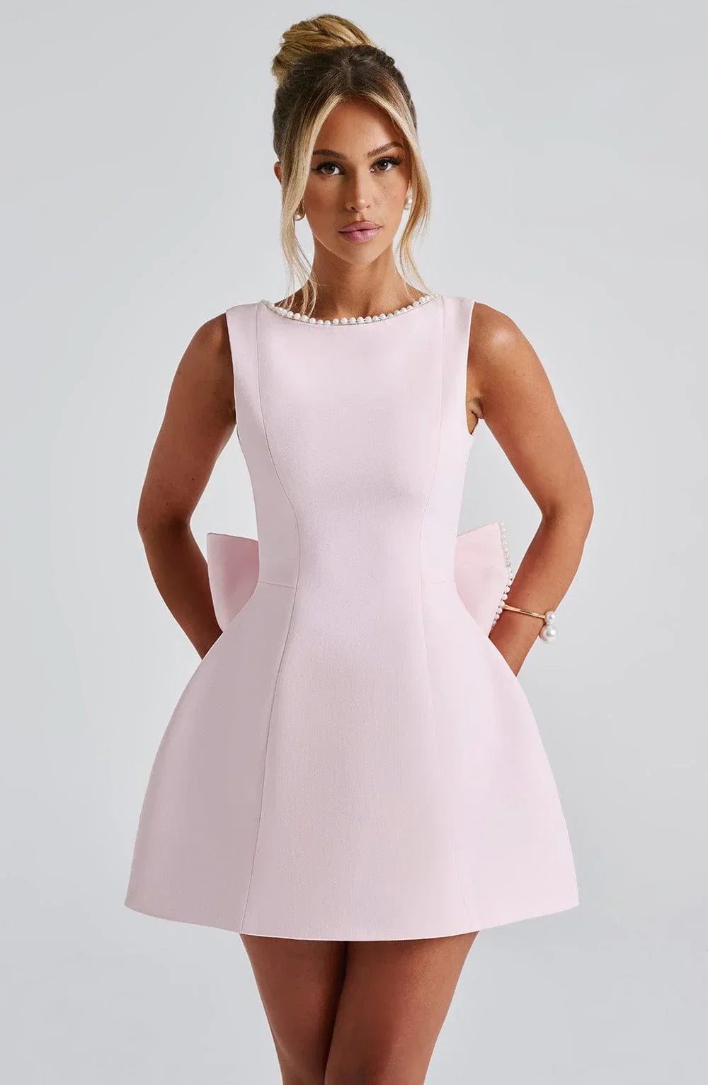 Saskia | Scarf Bow-Back Mini Dress