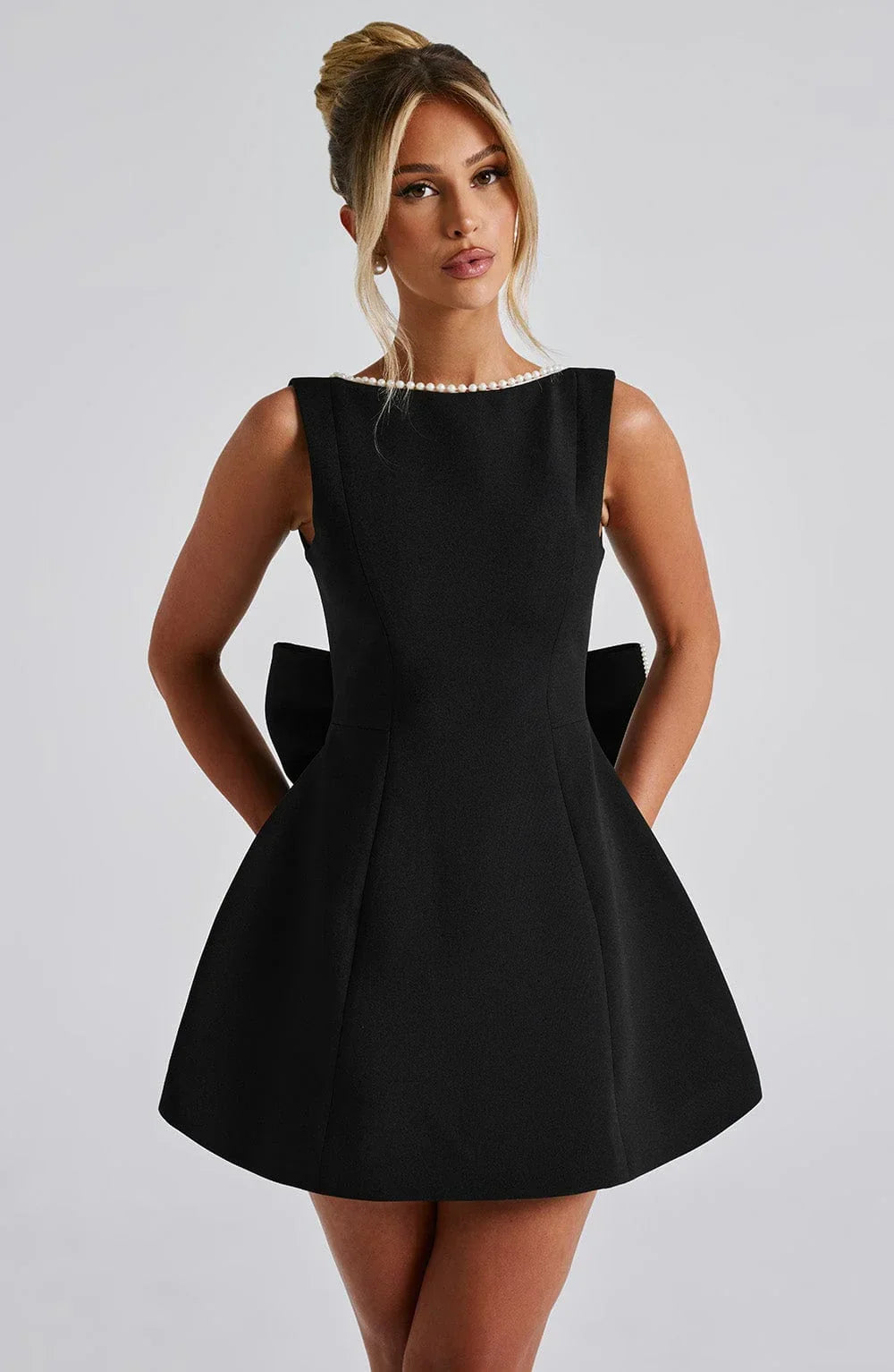 Saskia | Scarf Bow-Back Mini Dress