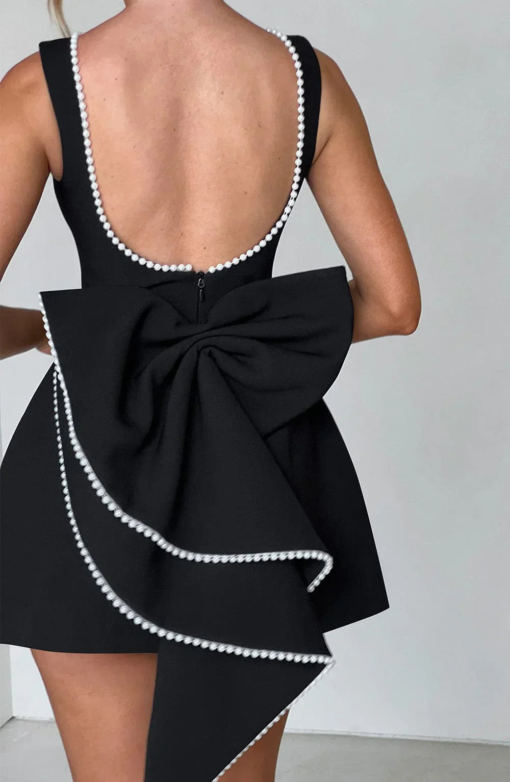 Saskia | Scarf Bow-Back Mini Dress