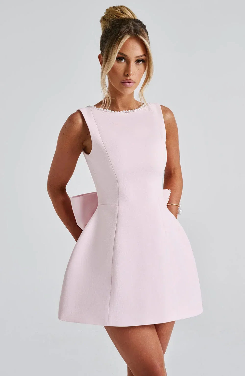 Saskia | Scarf Bow-Back Mini Dress
