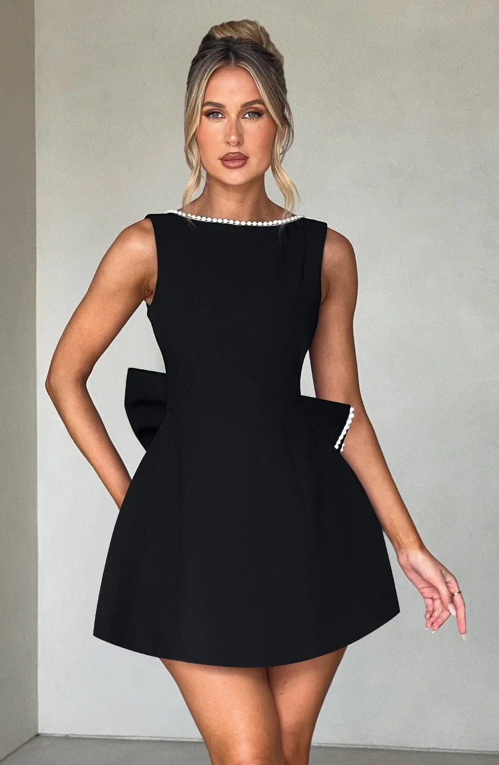 Saskia | Scarf Bow-Back Mini Dress