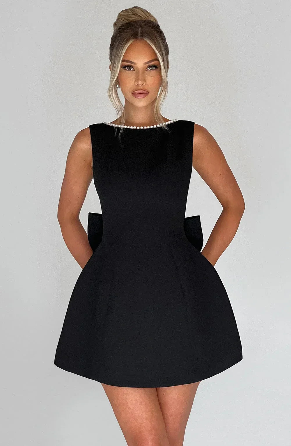 Saskia | Scarf Bow-Back Mini Dress