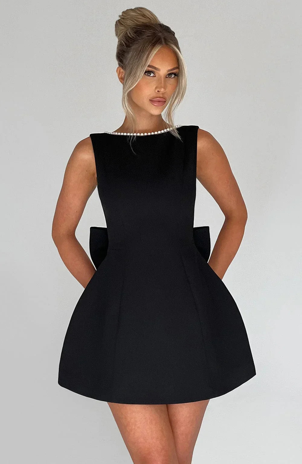 Saskia | Scarf Bow-Back Mini Dress