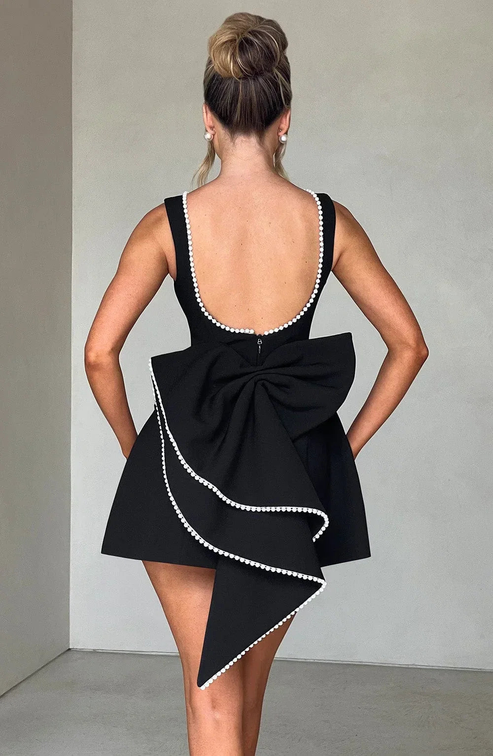 Saskia | Scarf Bow-Back Mini Dress
