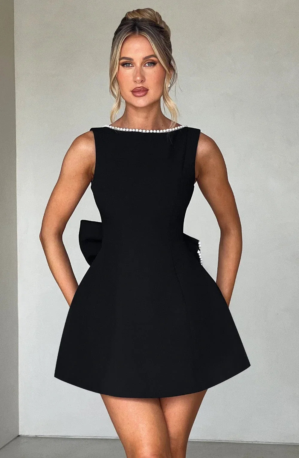 Saskia | Scarf Bow-Back Mini Dress