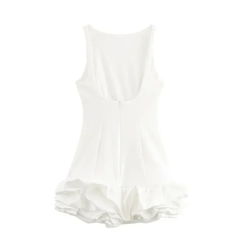 Leona | Ruffle Open Back Mini Dress